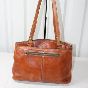 Patricia Nash Womens Heritage Collection Poppy Satchel Bag Brown Leather Italy